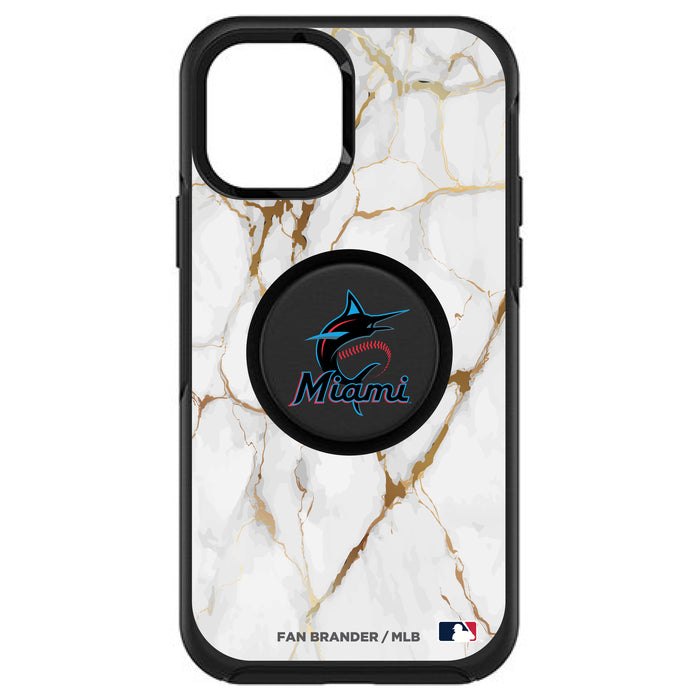 OtterBox Otter + Pop symmetry Phone case with Miami Marlins White Marble design