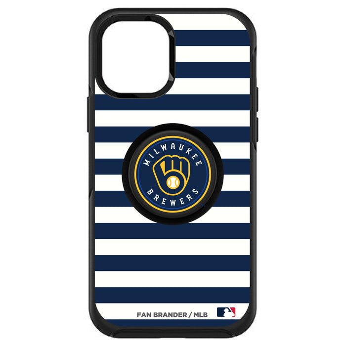 OtterBox Otter + Pop symmetry Phone case with Milwaukee Brewers Primary Logo and Striped Design