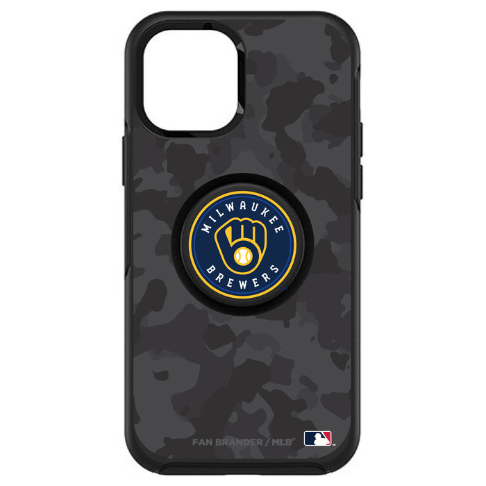 OtterBox Otter + Pop symmetry Phone case with Milwaukee Brewers Urban Camo background