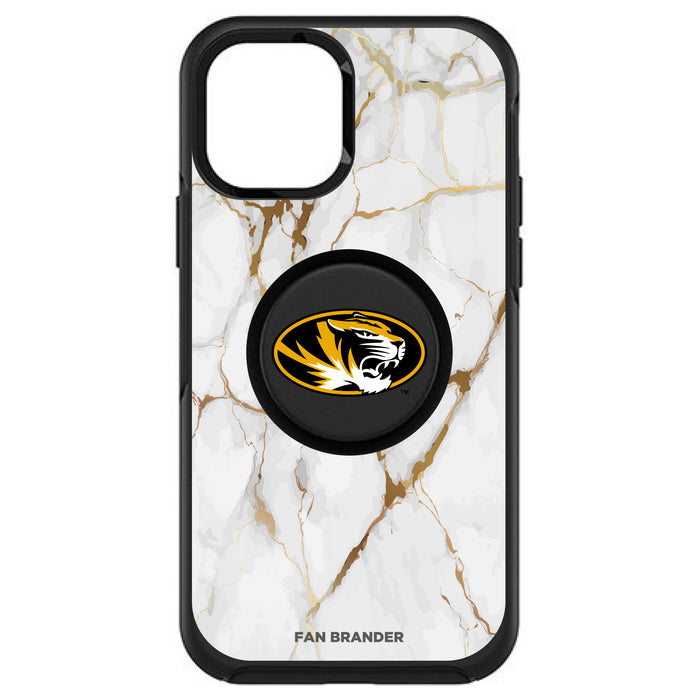 OtterBox Otter + Pop symmetry Phone case with Missouri Tigers White Marble Background