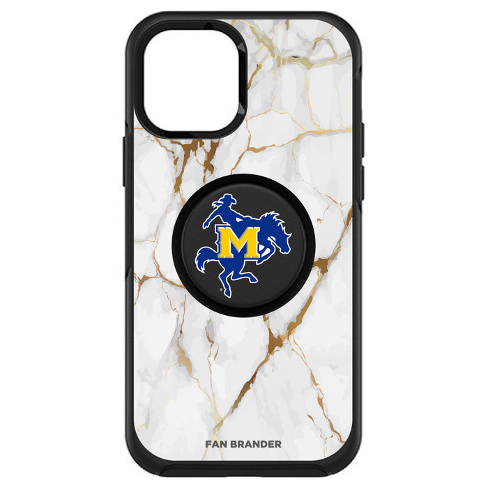OtterBox Otter + Pop symmetry Phone case with McNeese State Cowboys White Marble Background