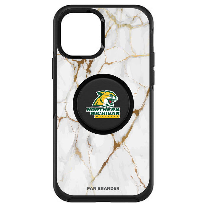 OtterBox Otter + Pop symmetry Phone case with Northern Michigan University Wildcats White Marble Background
