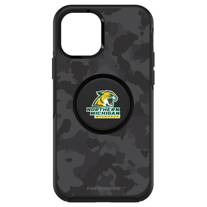 OtterBox Otter + Pop symmetry Phone case with Northern Michigan University Wildcats Urban Camo background