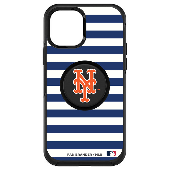 OtterBox Otter + Pop symmetry Phone case with New York Mets Primary Logo and Striped Design