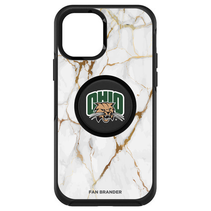OtterBox Otter + Pop symmetry Phone case with Ohio University Bobcats White Marble Background