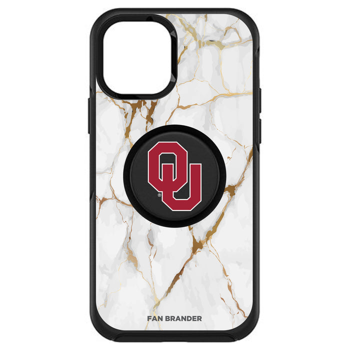 OtterBox Otter + Pop symmetry Phone case with Oklahoma Sooners White Marble Background