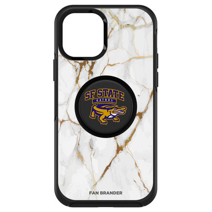 OtterBox Otter + Pop symmetry Phone case with San Francisco State U Gators White Marble Background
