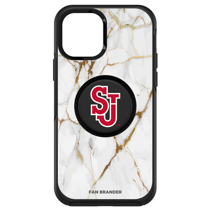 OtterBox Otter + Pop symmetry Phone case with St. John's Red Storm White Marble Background