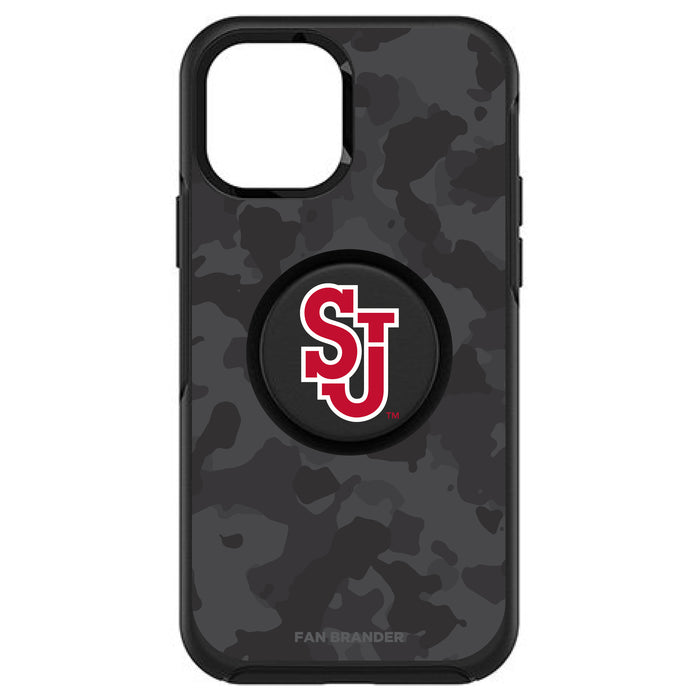 OtterBox Otter + Pop symmetry Phone case with St. John's Red Storm Urban Camo background