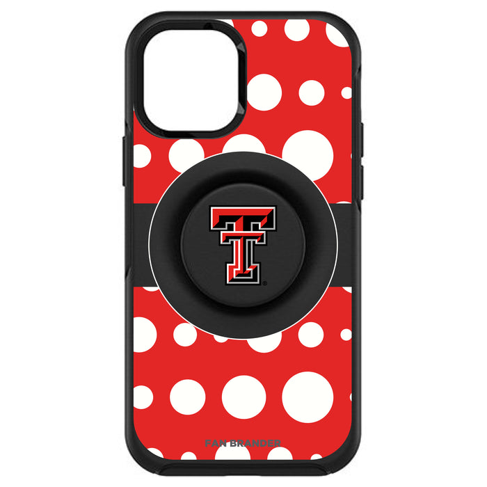 OtterBox Otter + Pop symmetry Phone case with Texas Tech Red Raiders Polka Dots design