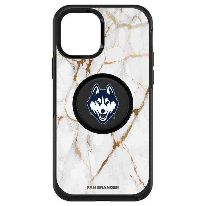 OtterBox Otter + Pop symmetry Phone case with Uconn Huskies White Marble Background