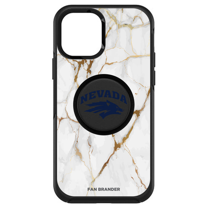 OtterBox Otter + Pop symmetry Phone case with Nevada Wolf Pack White Marble Background