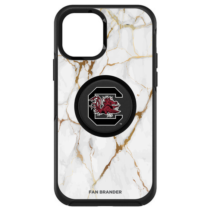 OtterBox Otter + Pop symmetry Phone case with South Carolina Gamecocks White Marble Background