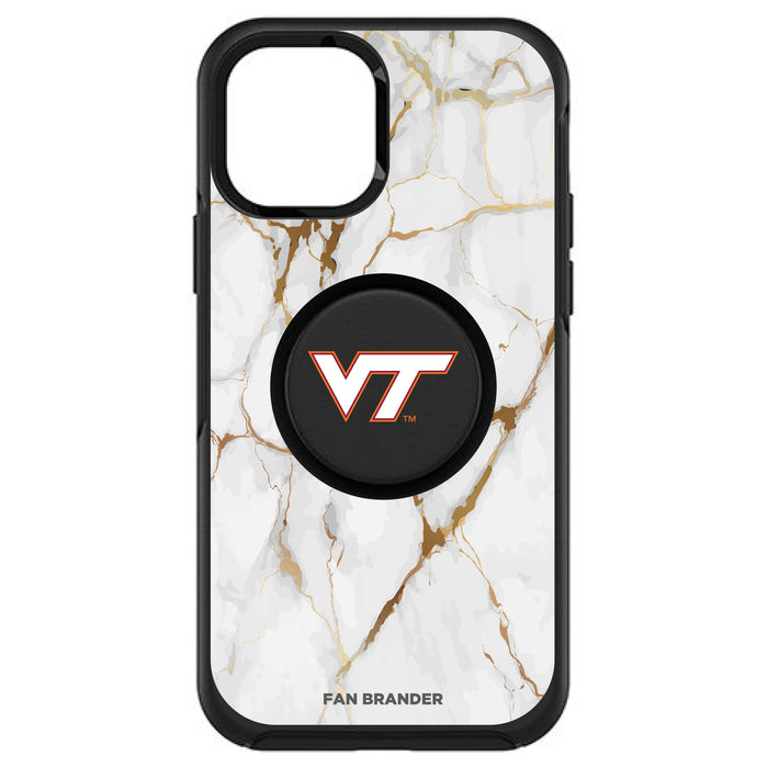 OtterBox Otter + Pop symmetry Phone case with Virginia Tech Hokies White Marble Background