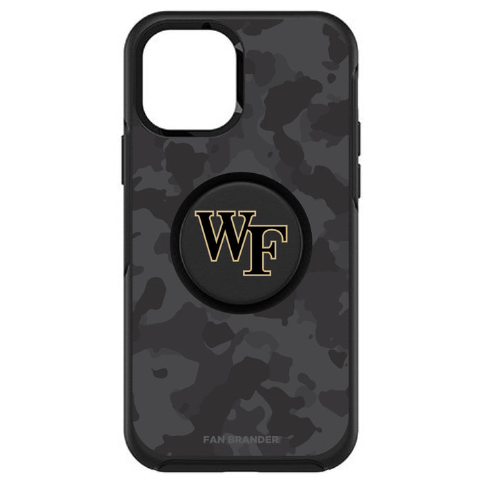 OtterBox Otter + Pop symmetry Phone case with Wake Forest Demon Deacons Urban Camo background