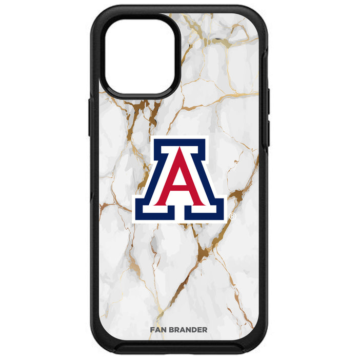 OtterBox Black Phone case with Arizona Wildcats Tide White Marble Background