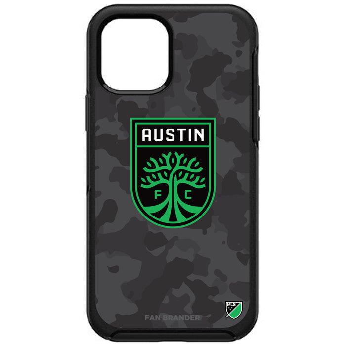 OtterBox Black Phone case with Austin FC Urban Camo Design