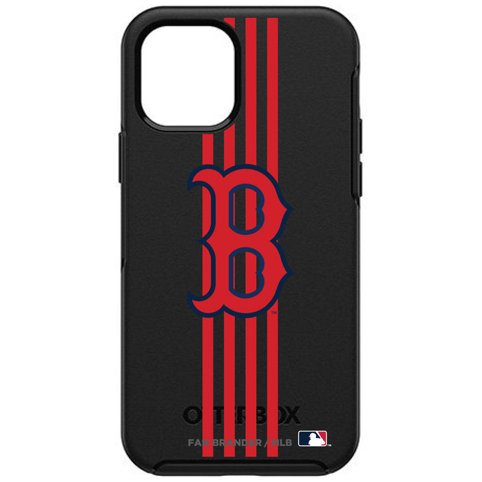 OtterBox Black Phone case with Boston Red Sox Primary Logo and Vertical Stripe