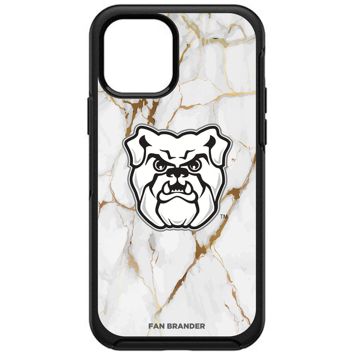 OtterBox Black Phone case with Butler Bulldogs White Marble Background