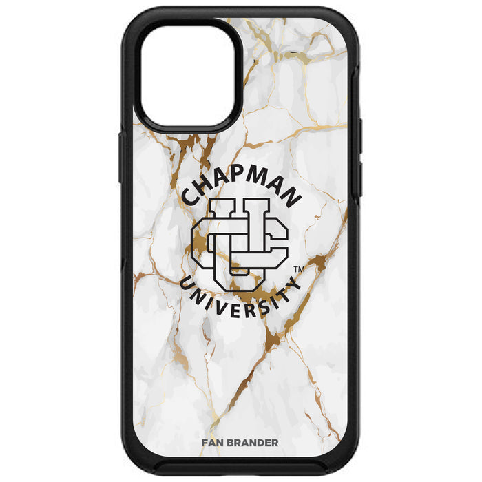 OtterBox Black Phone case with Chapman Univ Panthers Tide White Marble Background