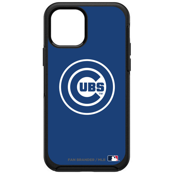 OtterBox Black Phone case with Chicago Cubs Primary Logo and Team Background