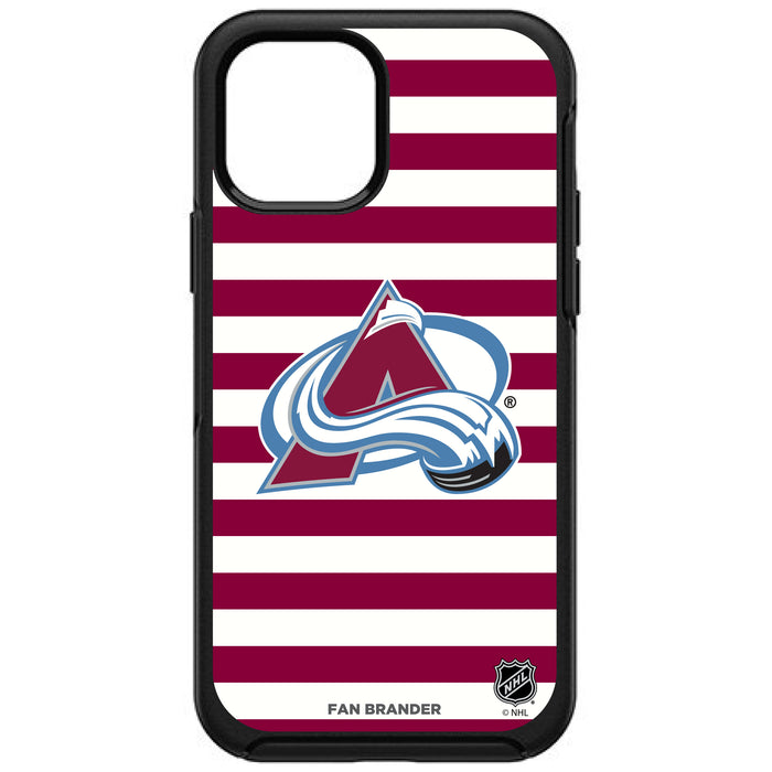 OtterBox Black Phone case with Colorado Avalanche Primary Logo and Striped Design