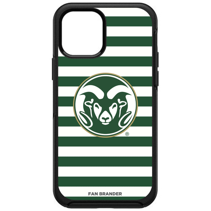 OtterBox Black Phone case with Colorado State Rams Tide Primary Logo and Striped Design