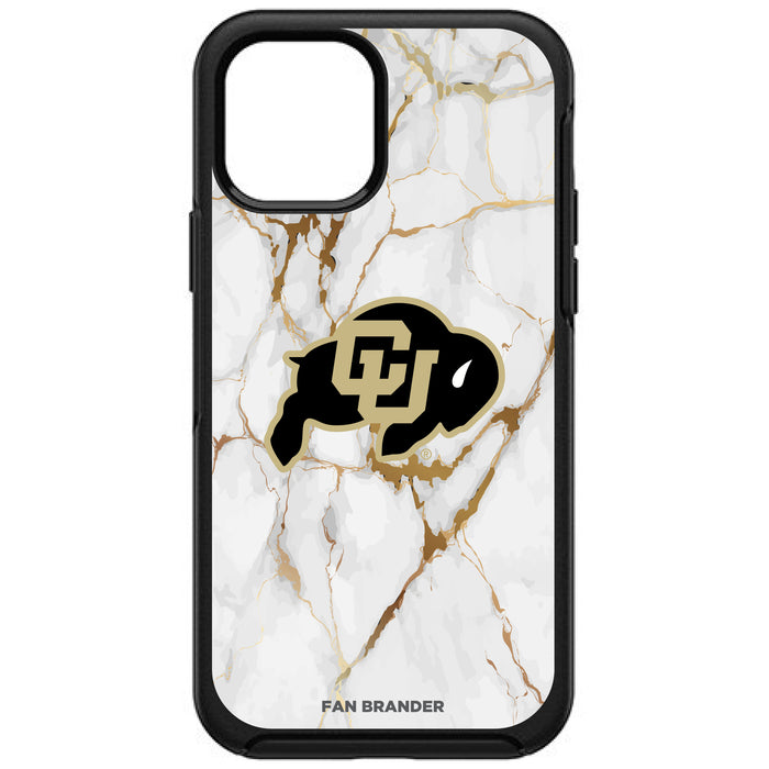 OtterBox Black Phone case with Colorado Buffaloes Tide White Marble Background