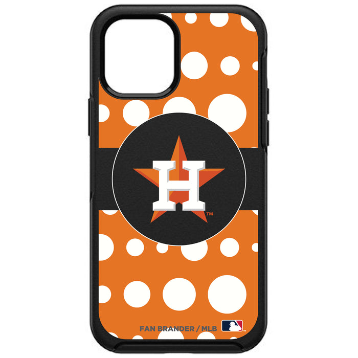 OtterBox Black Phone case with Houston Astros Primary Logo and Polka Dots Design