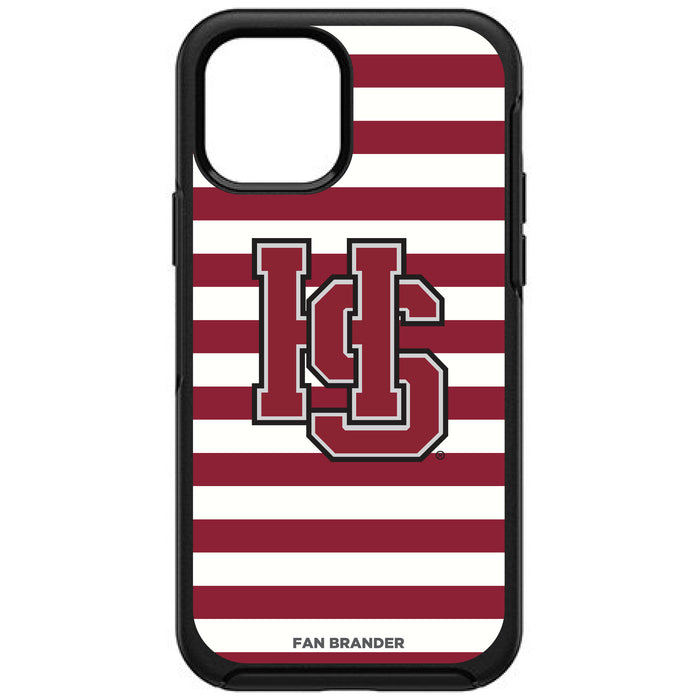 OtterBox Black Phone case with Hampden Sydney Tide Primary Logo and Striped Design