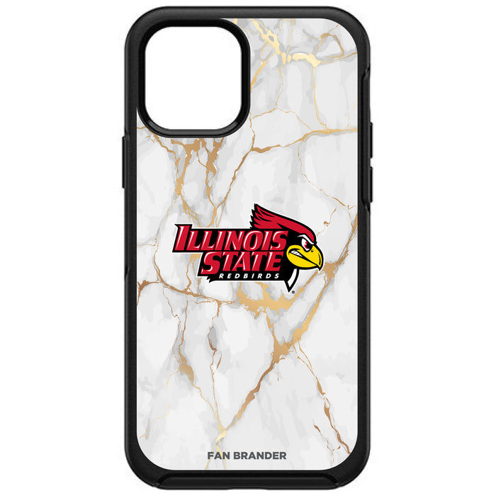 OtterBox Black Phone case with Illinois State Redbirds White Marble Background