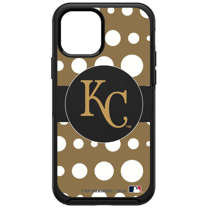 OtterBox Black Phone case with Kansas City Royals Primary Logo and Polka Dots Design