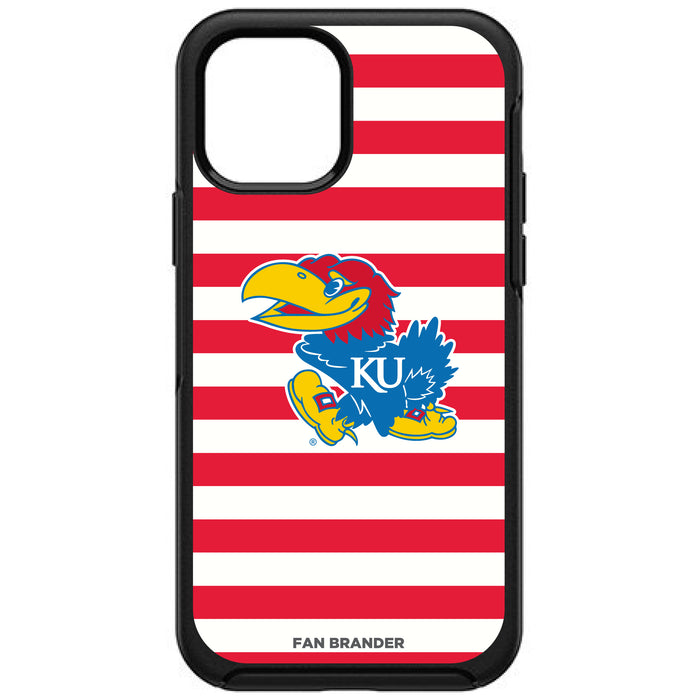OtterBox Black Phone case with Kansas Jayhawks Tide Primary Logo and Striped Design