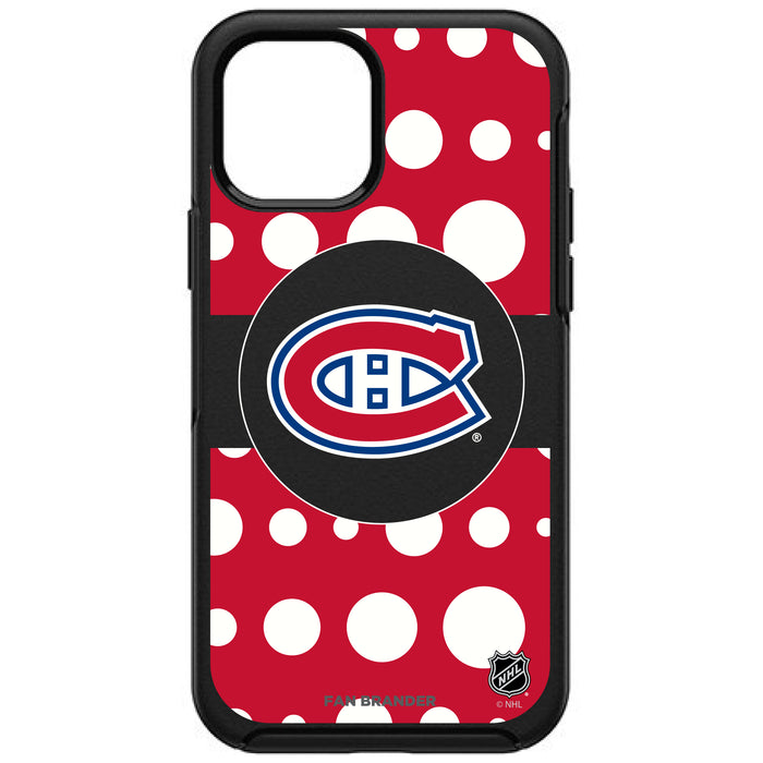 OtterBox Black Phone case with Montreal Canadiens Polka Dots design