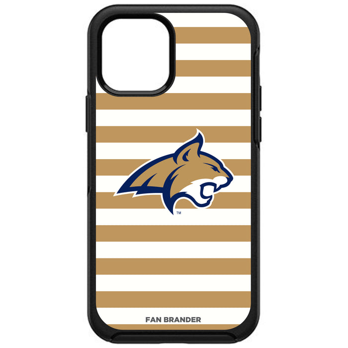 OtterBox Black Phone case with Montana State Bobcats Tide Primary Logo and Striped Design