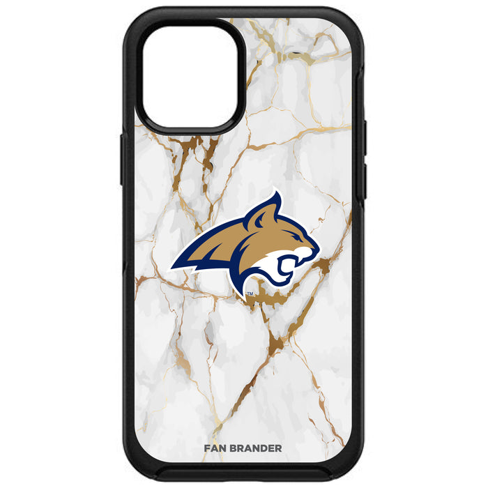 OtterBox Black Phone case with Montana State Bobcats Tide White Marble Background