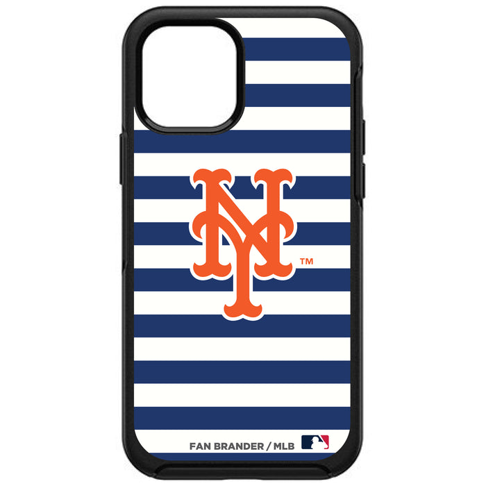 OtterBox Black Phone case with New York Mets Primary Logo and Striped Design