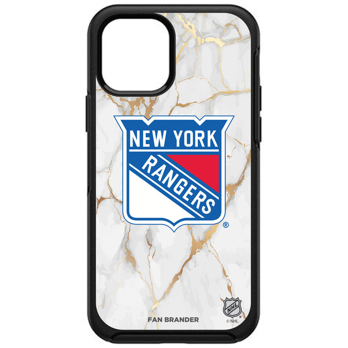 OtterBox Black Phone case with New York Rangers White Marble design