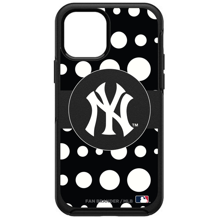 OtterBox Black Phone case with New York Yankees Primary Logo and Polka Dots Design
