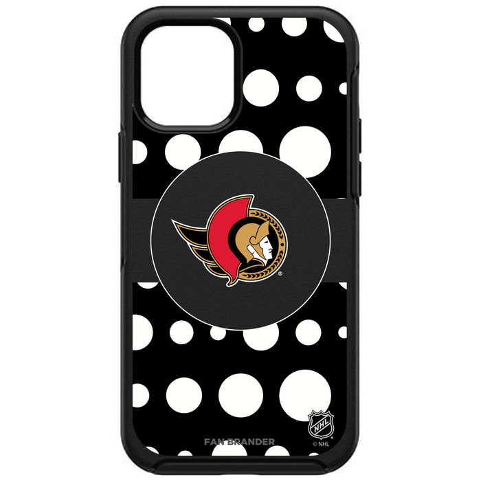 OtterBox Black Phone case with Ottawa Senators Polka Dots design