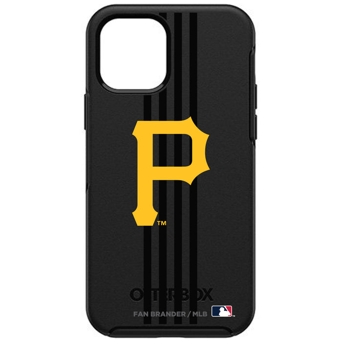 OtterBox Black Phone case with Pittsburgh Pirates Primary Logo and Vertical Stripe
