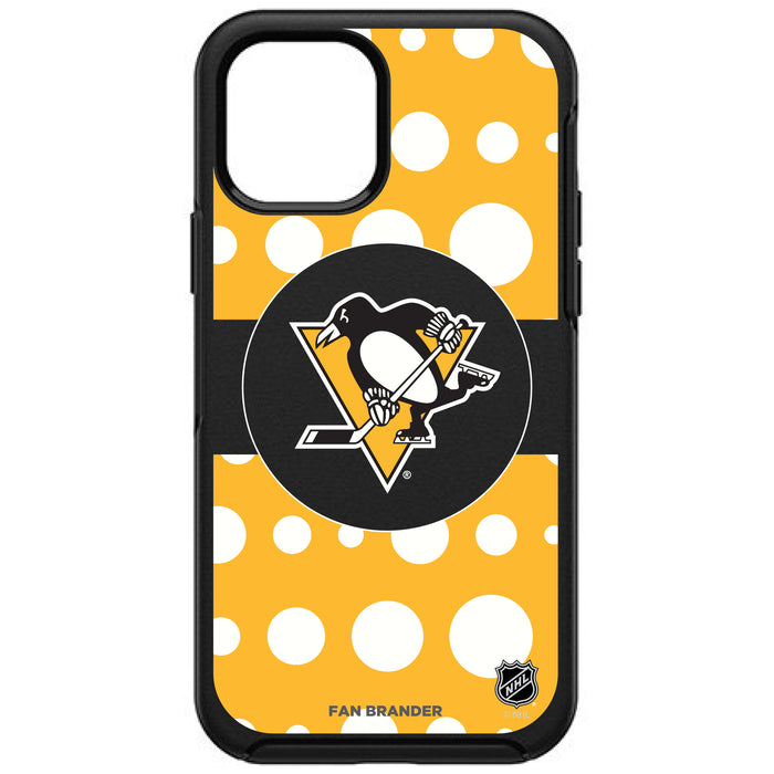 OtterBox Black Phone case with Pittsburgh Penguins Polka Dots design