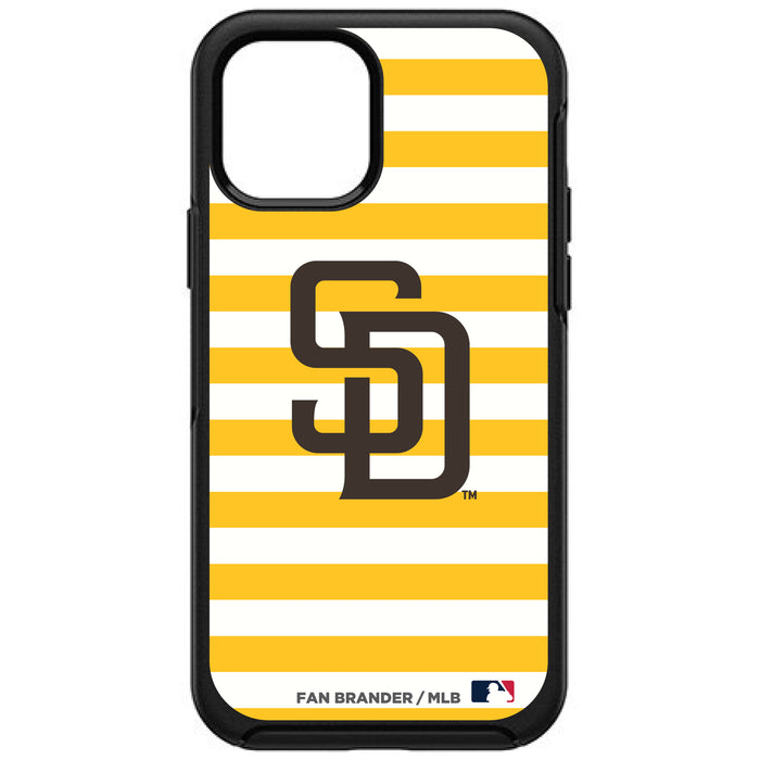OtterBox Black Phone case with San Diego Padres Primary Logo and Striped Design