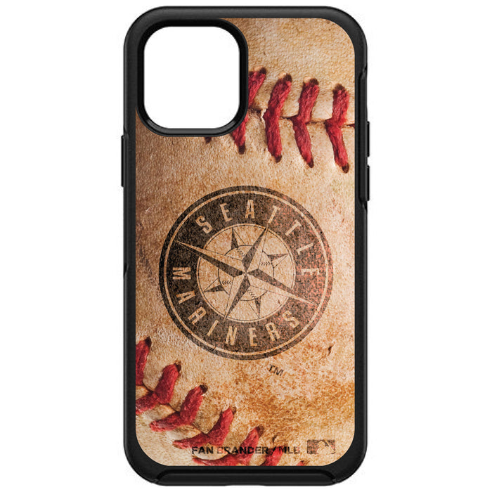 OtterBox Black Phone case with Seattle Mariners Primary Logo and Baseball Design