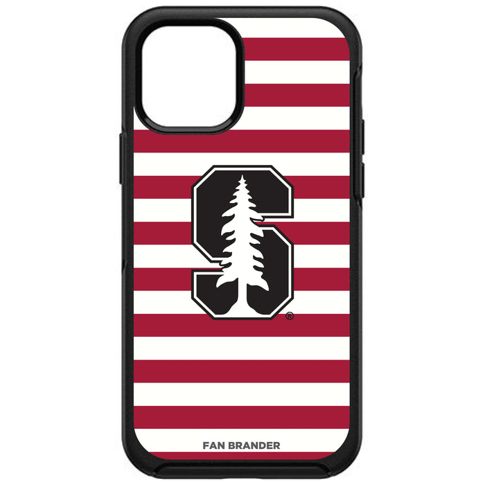 OtterBox Black Phone case with Stanford Cardinal Tide Primary Logo and Striped Design