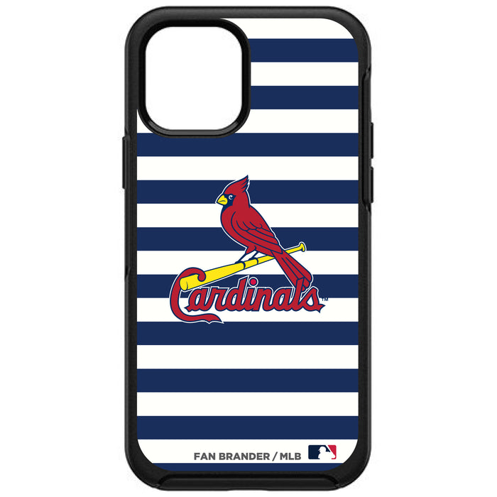 OtterBox Black Phone case with St. Louis Cardinals Primary Logo and Striped Design
