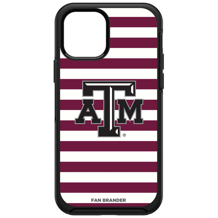 OtterBox Black Phone case with Texas A&M Aggies Tide Primary Logo and Striped Design