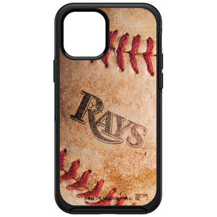 OtterBox Black Phone case with Tampa Bay Rays Primary Logo and Baseball Design