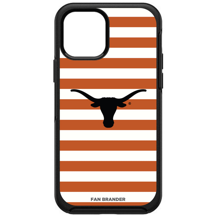 OtterBox Black Phone case with Texas Longhorns  Tide Primary Logo and Striped Design