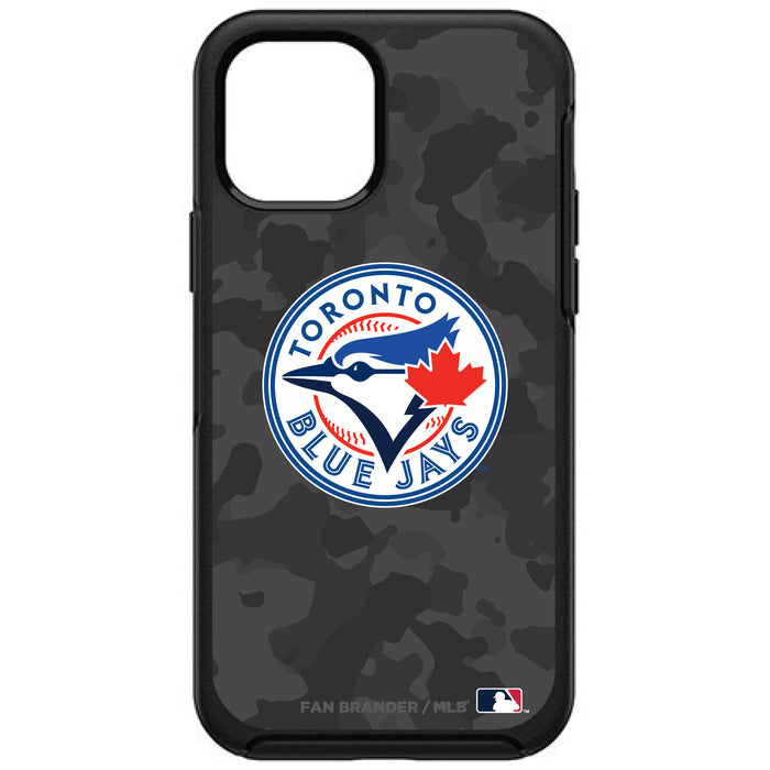 OtterBox Black Phone case with Toronto Blue Jays Primary Logo Urban Camo background